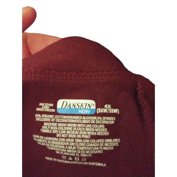 Danskin Now Crossover Waistband Comfortable Maroon Plus Sized Capri Lounge 4X - Picture 2 of 8